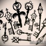 Vázlat a kulcs- és zár -tetováláshoz 641. sz.