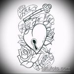 Vázlat a kulcs és a zár tetoválásához, 897. sz.