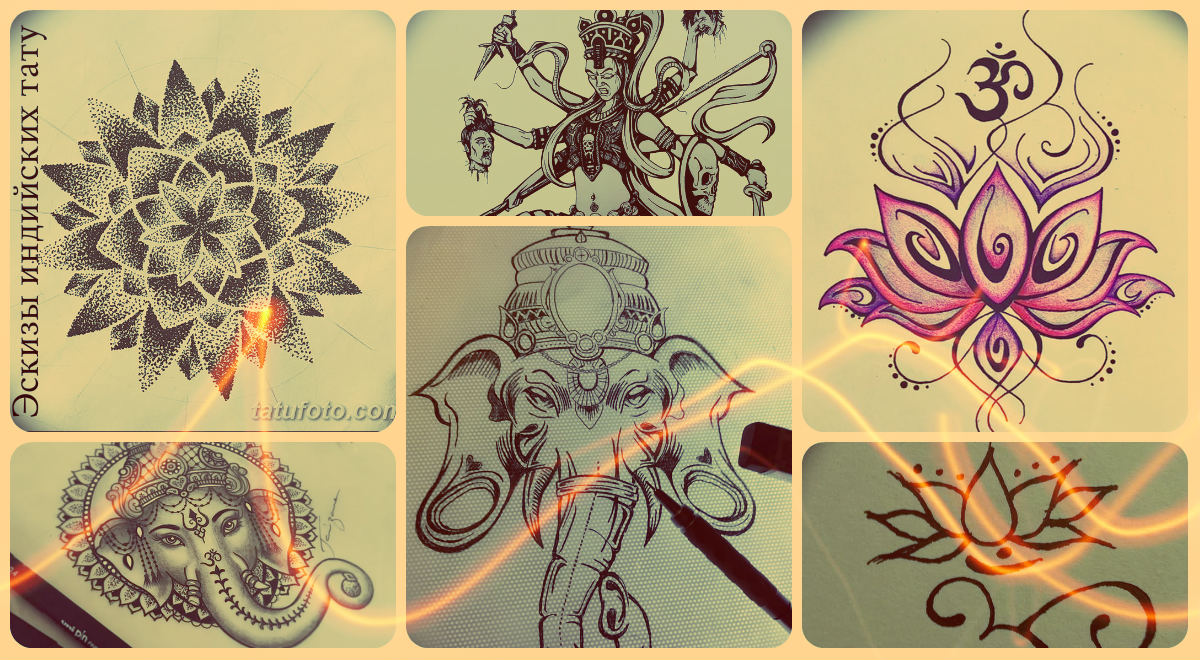 Indiai tetoválásvázlatok - érdekes tetoválásminták gyűjteménye