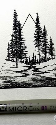 męski szkic tatuażu z lasem 09.03.2019 №009 - szkice tatuażu -