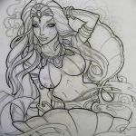 fotó vázlat tetoválásról Aphrodité istennő 2018. 05. 01. -től №009 - vázlat Aphrodité -