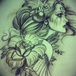 fotó vázlat a tetoválásról Aphrodité istennő 2018. 05. 01. -től №014 - vázlat Aphrodité -