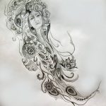 fotó vázlat a tetoválásról Aphrodité istennő 2018. 05. 01. -től №101 - vázlat Aphrodité -