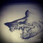 A SHARK tetoválás vázlatának tesztverziója - a rajz alkalmas törzsi cápa tetoválásra