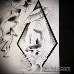 Tesztpélda egy cápa tetoválás vázlatára - a rajz alkalmas cápa száj tetoválására