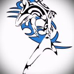 A SHARK tetoválási vázlat teszt példája - a rajz alkalmas tetoválás polinéziai cápához