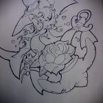 Egy remek példa a SHARK tetoválás vázlatára - a rajz alkalmas cápa váll tetoválásra