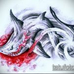 Jó példa a SHARK tetoválás vázlatára - a rajz alkalmas egy régi iskolai cápa tetoválásra