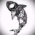 Egy egyedülálló példa a SHARK tetoválás vázlatára - a rajz alkalmas cápa száj tetoválására