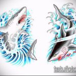 A SHARK tetoválás vázlatának tesztverziója - a rajz alkalmas kalapácsfejű cápa tetoválásra