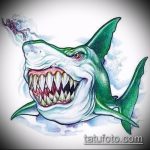 Egy egyedülálló példa a SHARK tetoválás vázlatára - a rajz alkalmas cápa hátsó tetoválásra