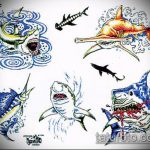 Jó példa a SHARK tetoválás vázlatára - a rajz alkalmas cápa váll tetoválásra