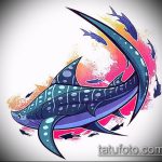 Egy egyedülálló példa a SHARK tetoválás vázlatára - a rajz alkalmas egy régi iskola cápa tetoválására