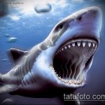 A SHARK tetoválás vázlatának hűvös változata - a rajz cápa váll tetováláshoz alkalmas
