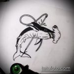 A SHARK tetoválás vázlatának tesztpéldája - a rajz alkalmas a cápa tetoválására a hátán