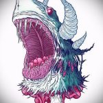 A SHARK tetoválási vázlat tesztverziója - a rajz alkalmas cápa láb tetoválására