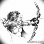 fotó vázlat egy tetováló amazonról, 2018. 05. 01. №142 - tetováló amazon vázlata -