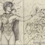 fotó vázlat egy tetováló amazonról, 2018. 05. 01. №145 - tetováló amazon vázlata -