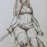 fotó vázlat egy tetováló amazonról, 2018. 05. 01. №151 - tetováló amazon vázlata -