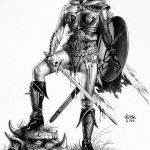 fotó vázlat egy tetováló amazonról, 2018. 05. 01. №153 - tetováló amazon vázlata -