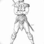 fotó vázlat egy tetováló amazonról, 2018. 05. 01. №158 - tetováló amazon vázlata -