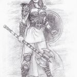 fotó vázlat egy tetováló amazonról, 2018. 05. 01. №159 - tetováló amazon vázlata -