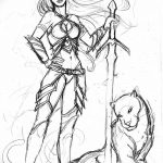 fotó vázlat egy tetováló amazonról, 2018. 05. 01. №162 - tetováló amazon vázlata -