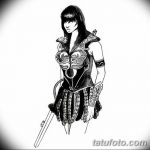 fotó vázlat egy tetováló amazonról, 2018. 05. 01. №169 - tetováló amazon vázlata -