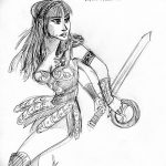 fotó vázlat egy tetoválás amazonról, 2018. 05. 01. №170 - tetoválás amazon vázlata -
