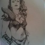 fotó vázlat egy tetováló amazonról, 2018. 05. 01. №001 - tetováló amazon vázlata -