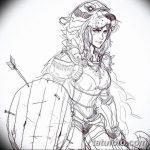 fotó vázlat egy tetováló amazonról, 2018. 05. 01. №025 - tetováló amazon vázlata -