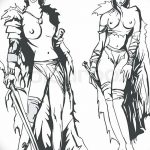 fotó vázlat egy tetováló amazonról, 2018. 05. 01. №030 - tetováló amazon vázlata -