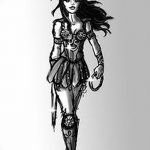 fotó vázlat egy tetováló amazonról, 2018. 05. 01. №033 - tetováló amazon vázlata -