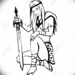 fotó vázlat egy tetováló amazonról, 2018. 05. 01. №039 - tetoválás amazon vázlata - 34354