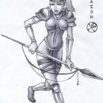 fotó vázlat egy tetováló amazonról, 2018. 05. 01. №044 - tetováló amazon vázlata -