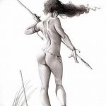 fotó vázlat egy tetováló amazonról, 2018. 05. 01. №049 - tetováló amazon vázlata -