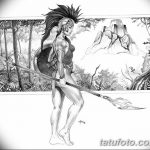 fotó vázlat egy tetováló amazonról, 2018. 05. 01. №070 - tetováló amazon vázlata -