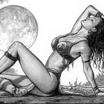 fotó vázlat egy tetováló amazonról, 2018. 05. 01. №073 - tetováló amazon vázlata -