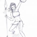 fotó vázlat egy tetováló amazonról, 2018. 05. 01. №077 - tetováló amazon vázlata -