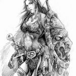 fotó vázlat egy tetoválás amazonról, 2018. 05. 01. №084 - tetováló amazon vázlata -