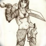 fotó vázlat egy tetováló amazonról, 2018. 05. 01. №087 - tetováló amazon vázlata -