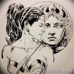 fotó vázlat egy tetováló amazonról, 2018. 05. 01. №091 - tetováló amazon vázlata -