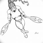 fotó vázlat egy tetováló amazonról, 2018. 05. 01. №101 - tetováló amazon vázlata -