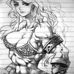 fotó vázlat egy tetováló amazonról, 2018. 05. 01. №103 - tetováló amazon vázlata -