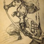 fotó vázlat egy tetováló amazonról, 2018. 05. 01. №104 - tetováló amazon vázlata -