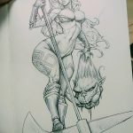 fotó vázlat egy tetováló amazonról, 2018. 05. 01. №105 - tetováló amazon vázlata -