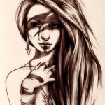 fotó vázlat egy tetováló amazonról, 2018. 05. 01. №108 - tetováló amazon vázlata -