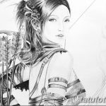 fotó vázlat egy tetováló amazonról, 2018. 05. 01. №109 - tetováló amazon vázlata -