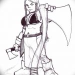 fotó vázlat egy tetováló amazonról, 2018. 05. 01. №112 - tetováló amazon vázlata -