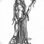 fotó vázlat egy tetováló amazonról, 2018. 05. 01. №116 - tetováló amazon vázlata -